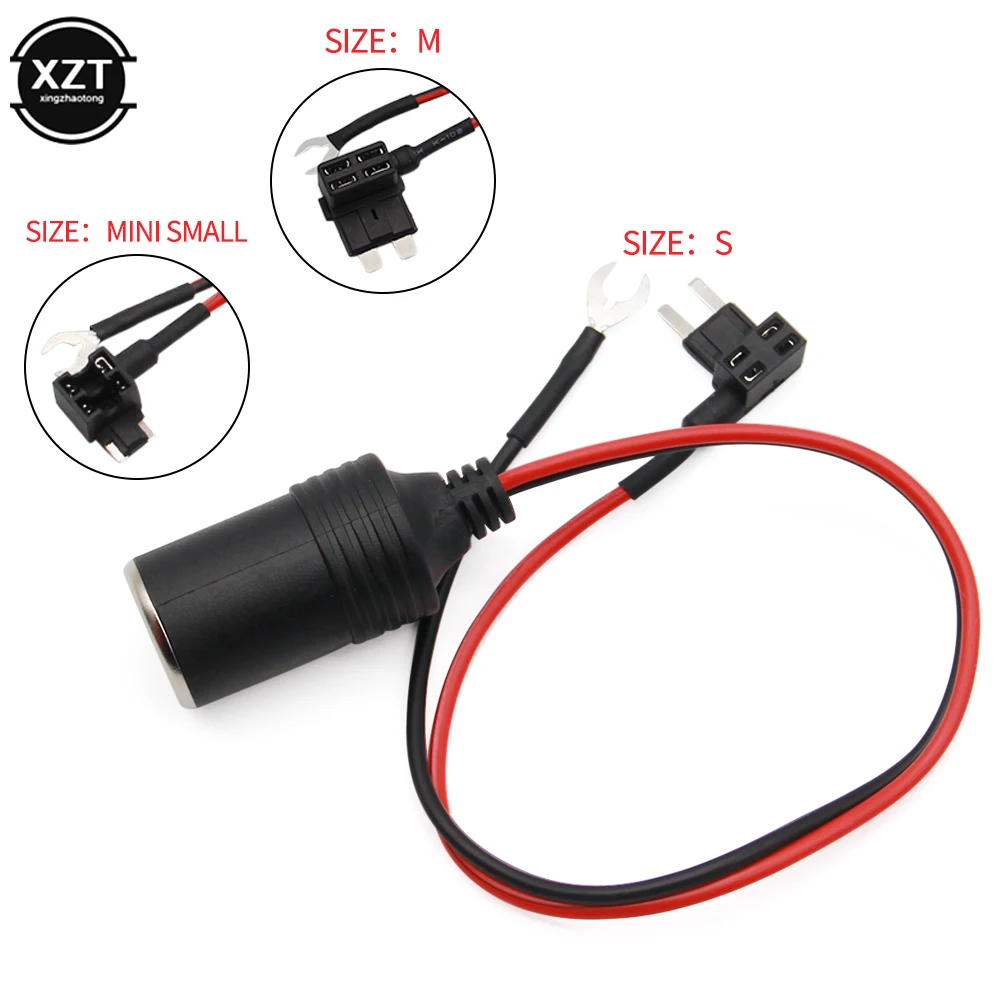 NEW Universal DC 12V Cigarette Lighter Seat Power Connection Outdoors Fuse for Storage Battery Adapter Plug Socket