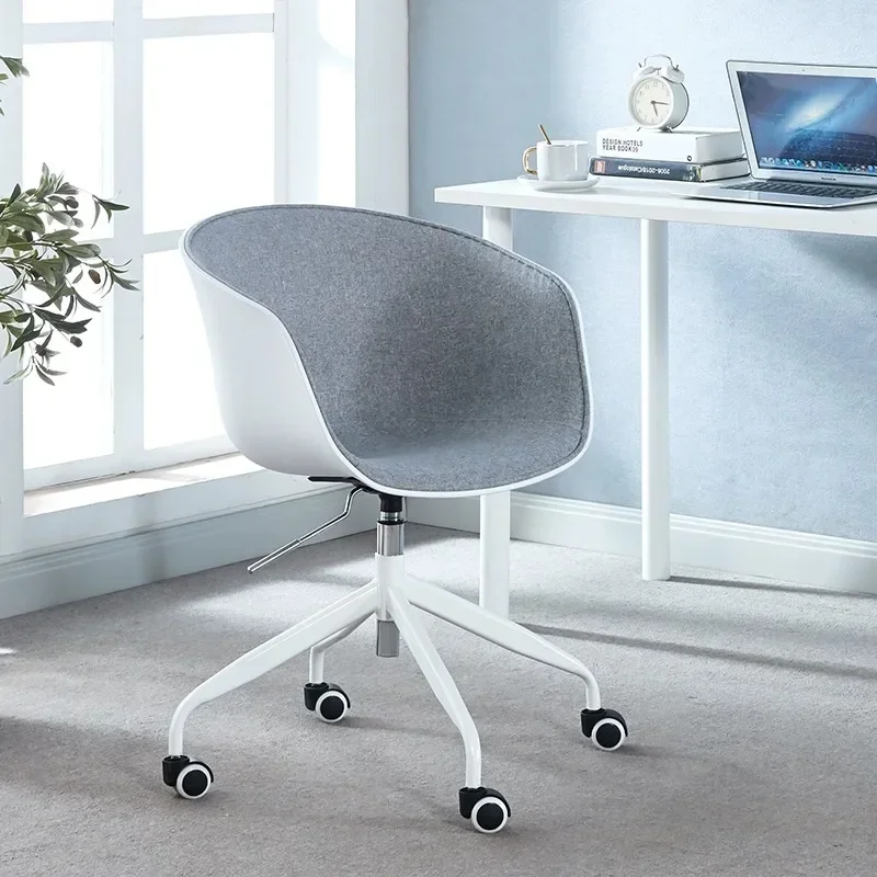 Cross Chair with Rotating Adjustable Legs Office Chair Durable Pu Leather Wrapped Double Cushion for Home Office Furniture