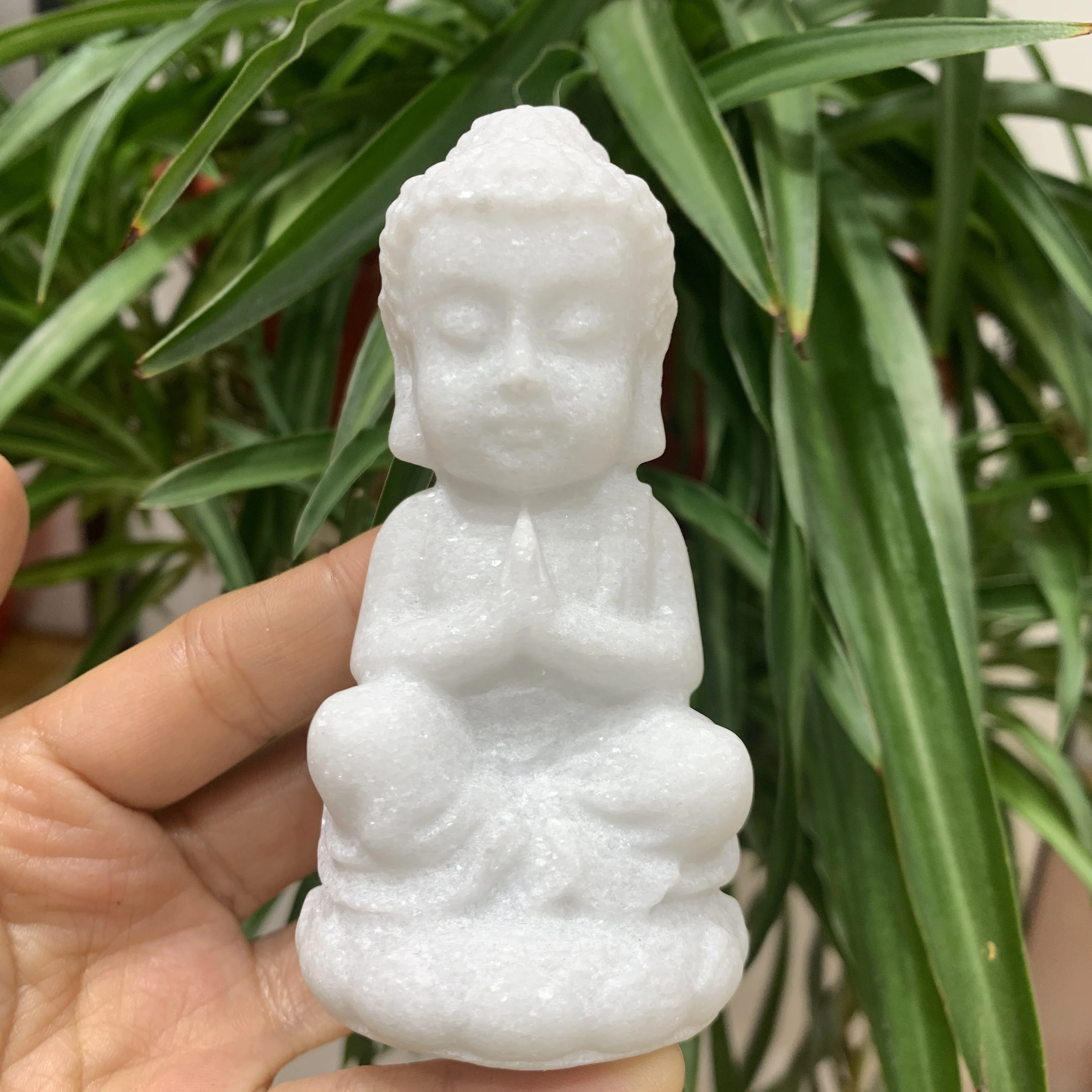 

Natural White Jade Buddha statue Carved White marble Fengshui Figurine Home Decorative Ornament