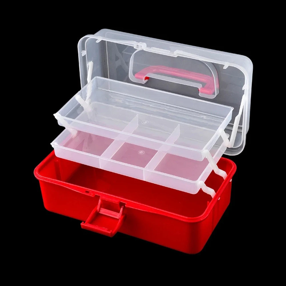 

Cantilever Storage 27*13*16cm Fishing Tackle Box Practical Carrying Stylish Look Transparent Finish Home Organization