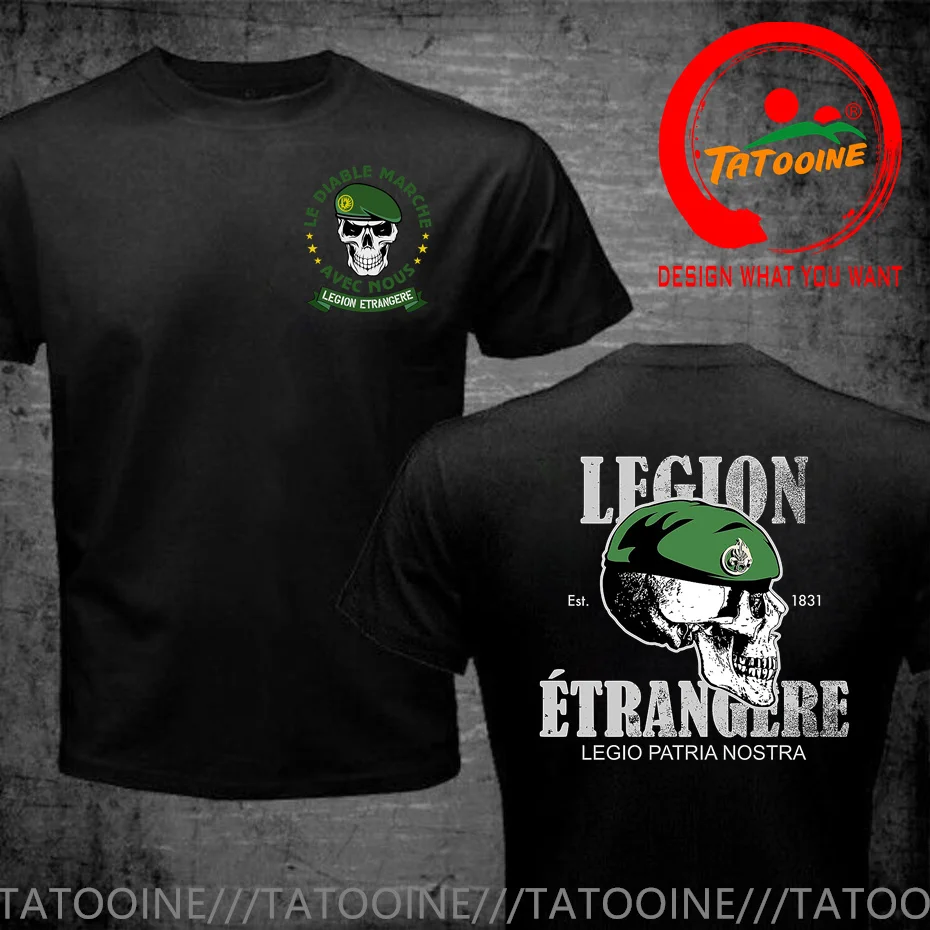 Funny Design Vintage Distressed  French Foreign Legion T Shirt Men Fashion Trendy Casual Clothing Stylish Tops Tee Shirt Leisure