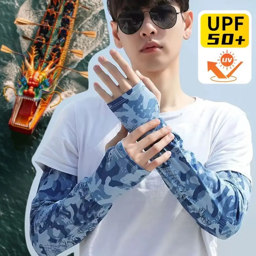 UV Solar Driving Arm Cover Sun-protective Summer Anti-Sunburn Cool Muff Men Women Cycling Long Sleeve Ice Silk Sunscreen Sleeves