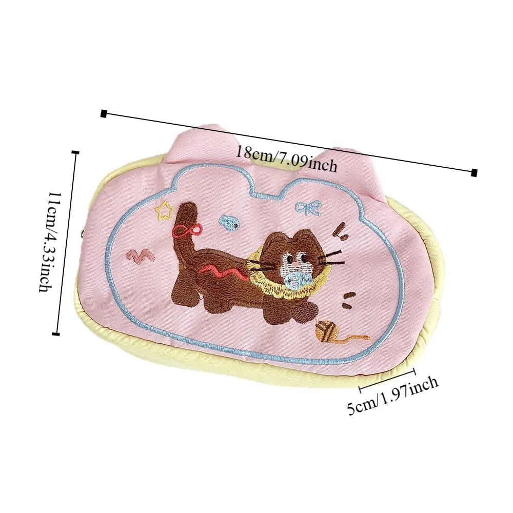 Puppy Mini Cosmetic Bag Multifunctional Candy Color Cartoon Pencil Case Soft Pouch for Make Up Kit Stationery Holder Bag Girls