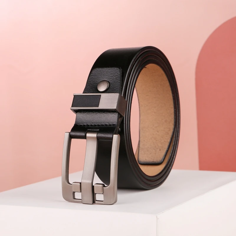 

Men's Classic Vintage Leather Belt Genuine Leather Adjustable Dress Belt for Business, Work, Jeans