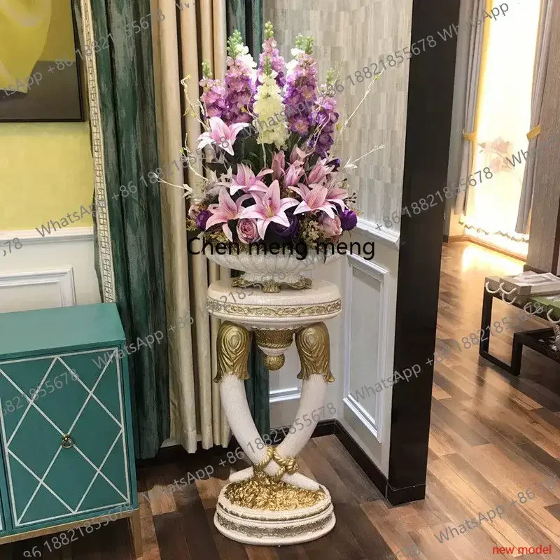 N138Living room floor-to-ceiling large vase ornament flower arrangement dried flower high European large decoration simple Europ