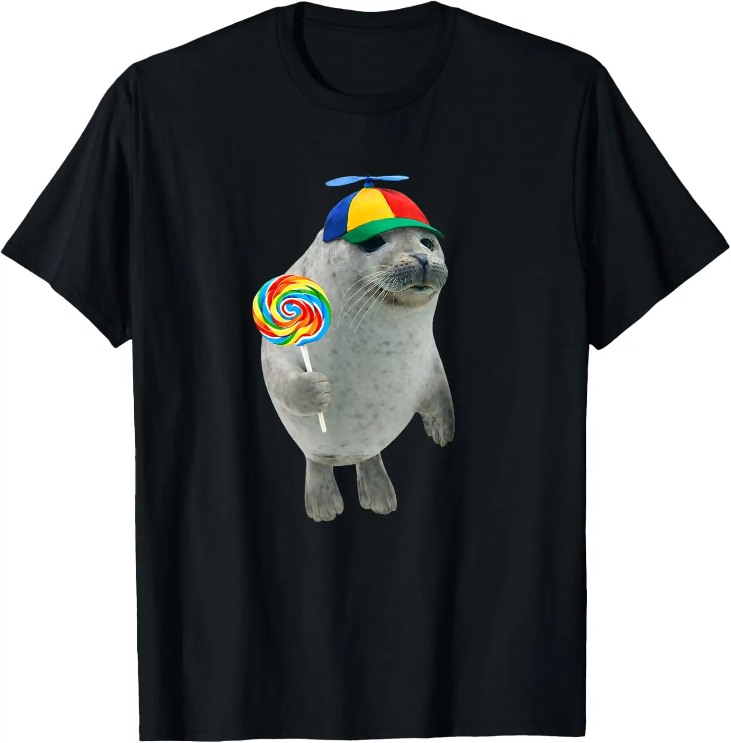Silly Seal With Lollipop Meme T-Shirt