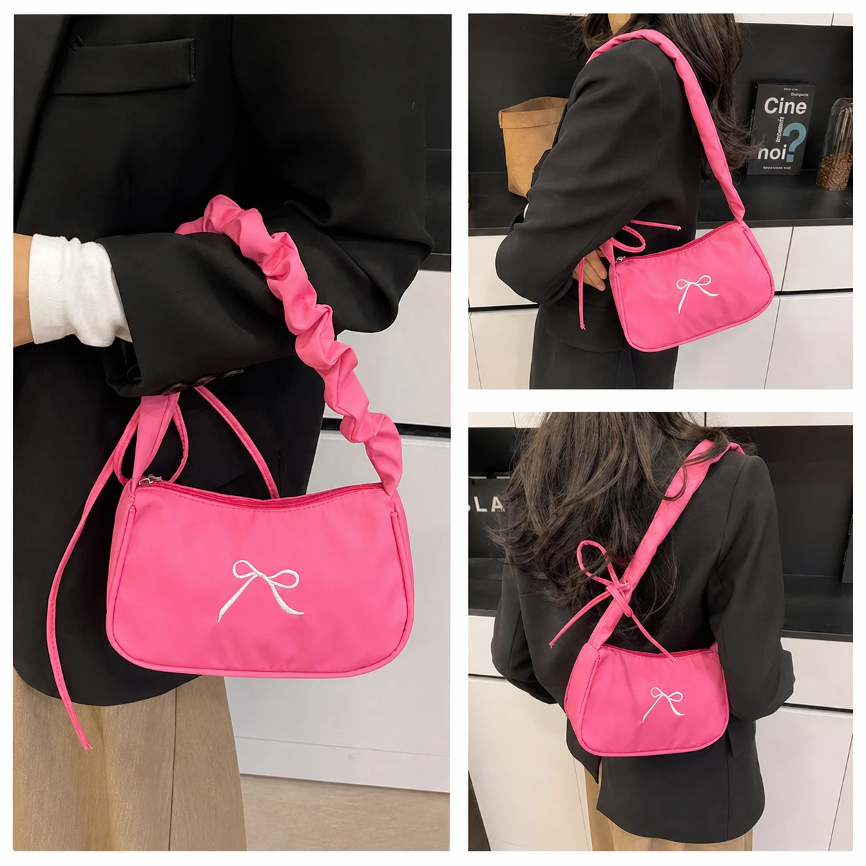 Nylon Shoulder Bag Lightweight Crossbody Underarm Bag Dumpling Bag Versatile For Women'S Daily Use Daily Commuting Casual