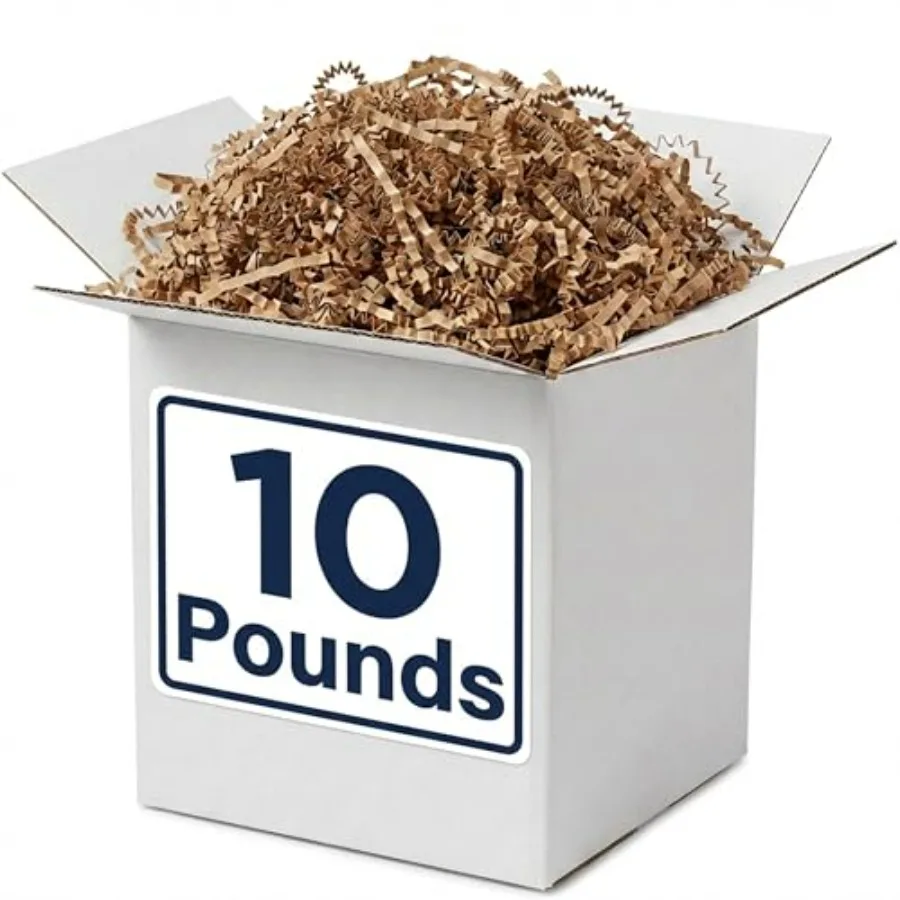 

Crinkle Paper Filler 10lb - Shredded Paper for Basket Stuffing, Shipping, Packaging, Confetti, Crafts and Holidays - Crinkle Cu