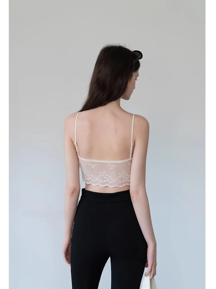 Canotta Brtte in pizzo Pure Desire con imbottitura sul petto 2025 Estate sexy raccolta interna da indossare a tracolla Bella biancheria intima Ba
