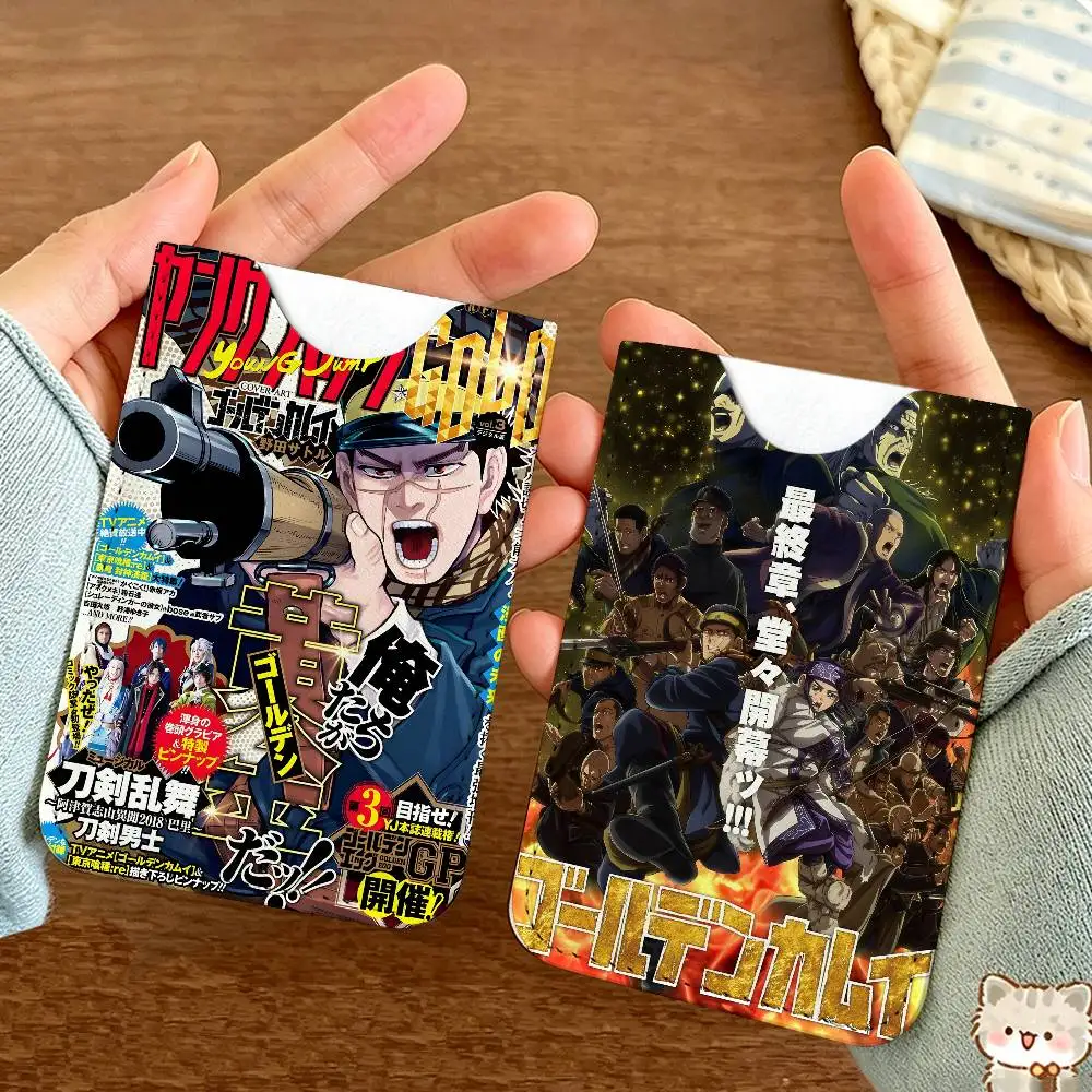 G-Golden K-Kamuy ANIME Creative Printed with Leather Protective Case Business Portable Letter Pattern Leather Credit Bags