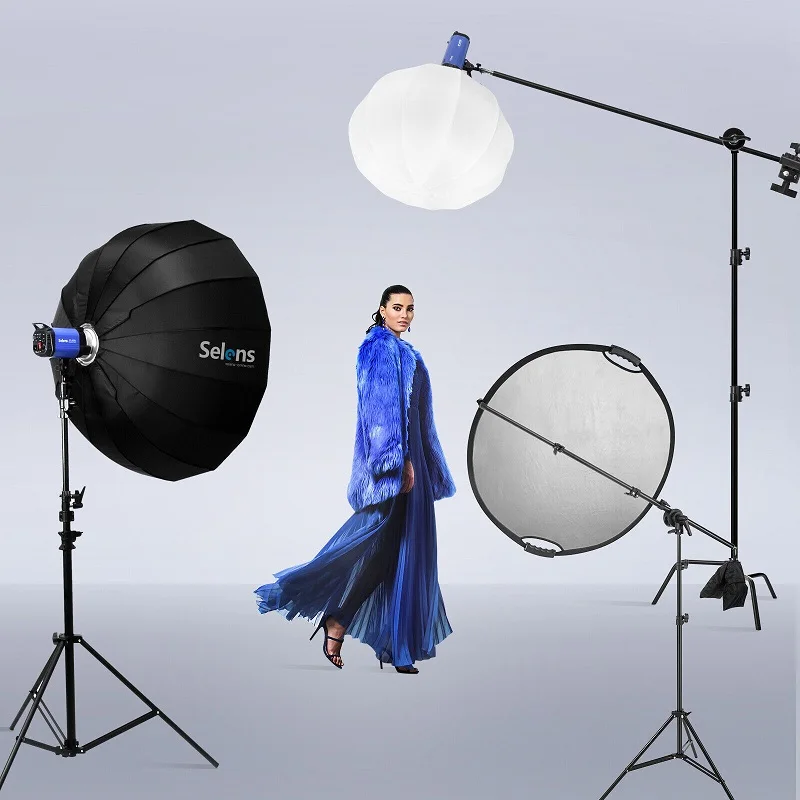 Selens New Collapsible Reflector Holder Boom Arm Grip Light Stand Tripod Photo Studio Kits Softbox Photography Accessories 삼각대