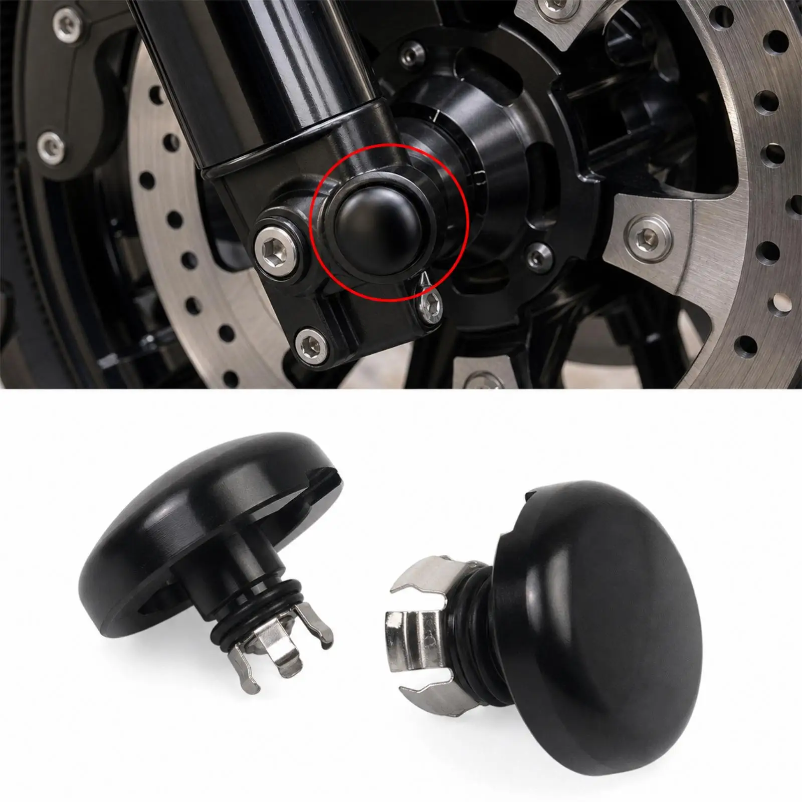 2 Pieces Front Axle Nut Caps Parts Simple Installation Practical Protector Protection for Davidson Touring Street Glide