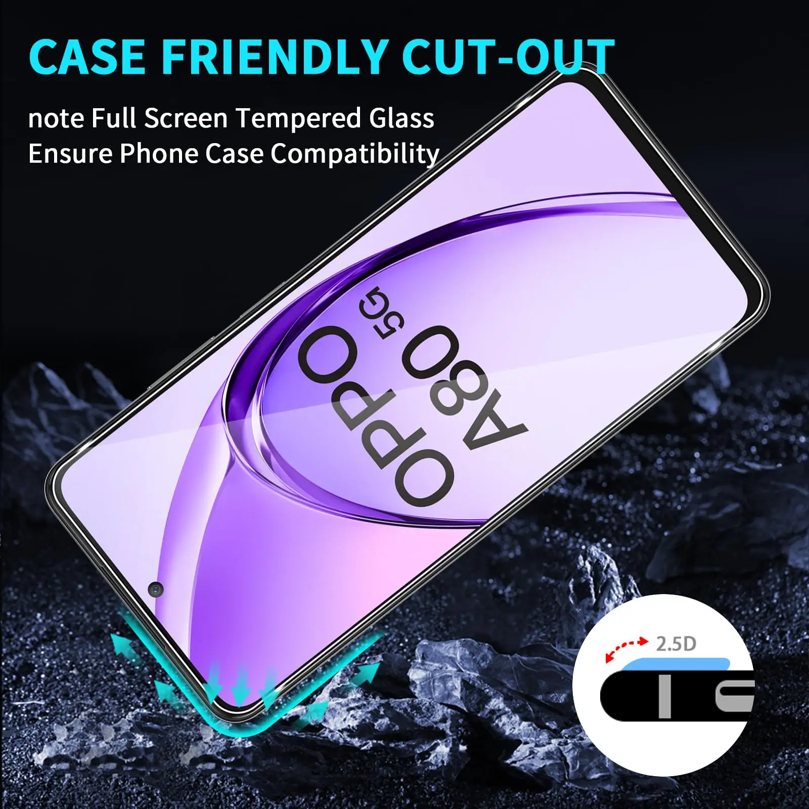 Screen Protector For OPPO A80 A3x A3 Pro 5G 6.67 inch Tempered Glass HD Crystal Clear Mica 9H Anti Scratch Case Friendly