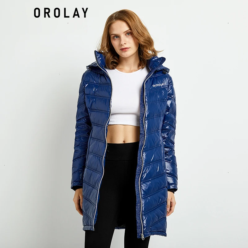 

Orolay Women's Quilted Winter Long Down Coat Soft Hooded Puffer Jacket