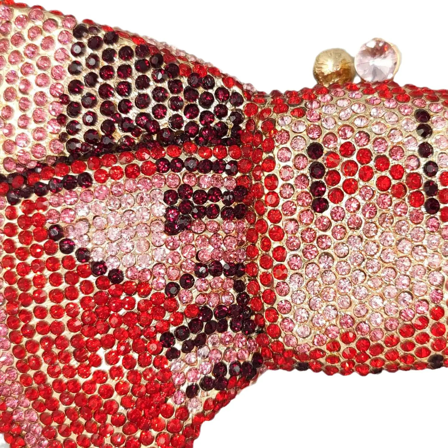 Boutique De FGG Women Red Bow Clutch Evening Bags Party Dinner Cocktail Rhinestone Minaudiere Handbags and Purses