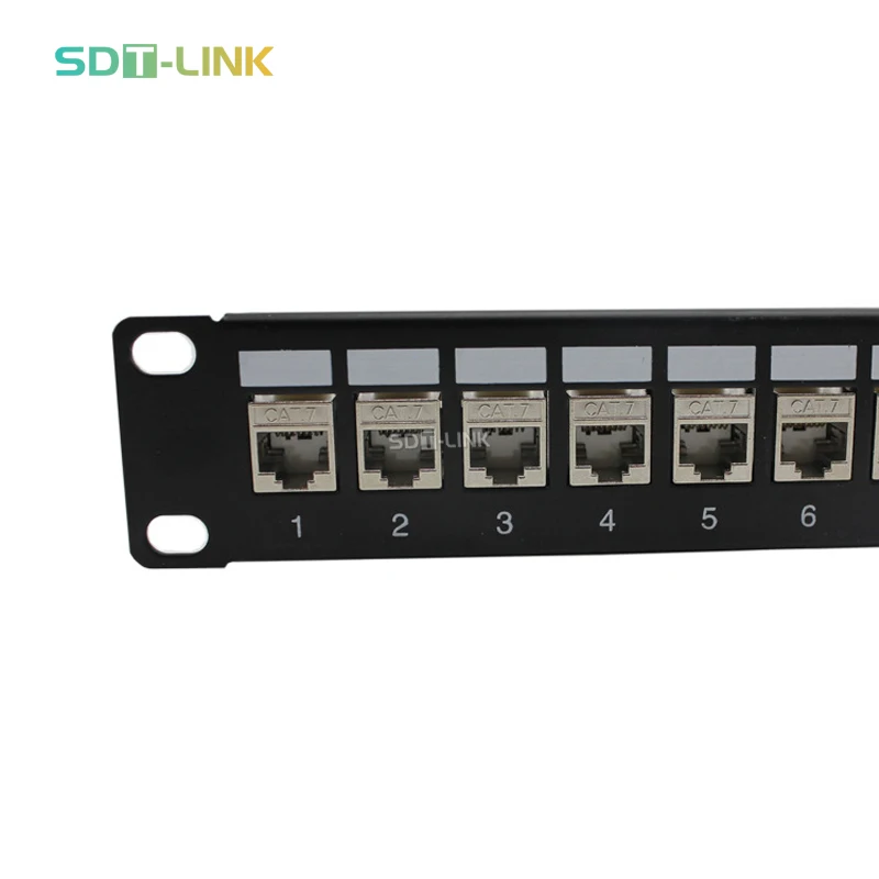 RJ45 FTP Shielded Network cabling 19 inch 1U 24 port CAT7 patch panel STP FTP CAT7 rj45 patch panel