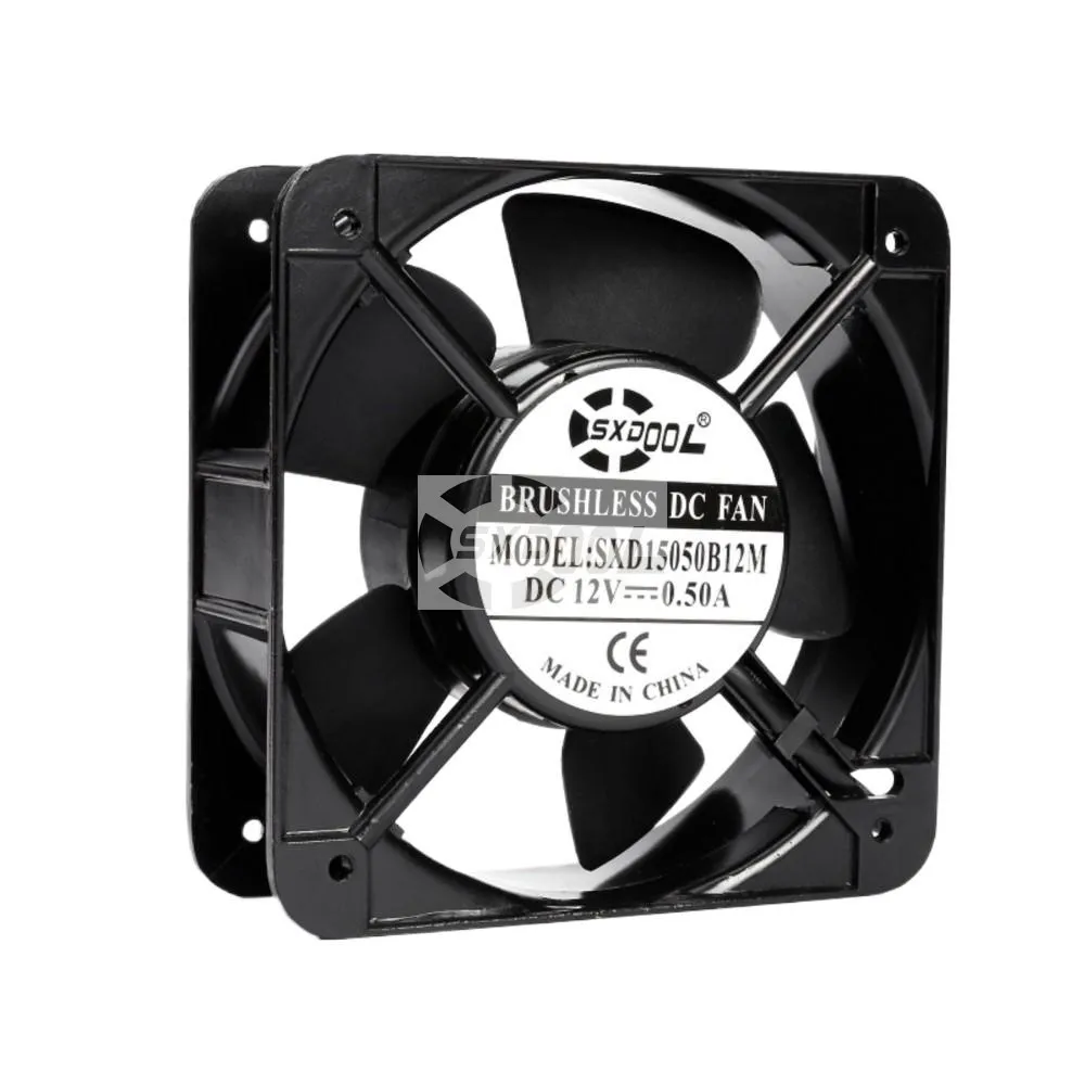 New 150mm 12V PWM Cooling Fan, 0.50A, Strong Airflow, 15050 150x150x50mm Fan for Bitcoin Miner, High-Speed
