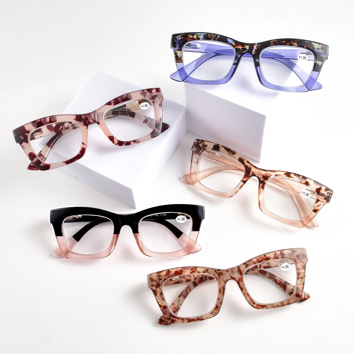 Retro Floral Printed Spring Hinge Prescription Reading Glasses for Women Vintage Elegant Designer Reader Glasses +1.0 to +4.0