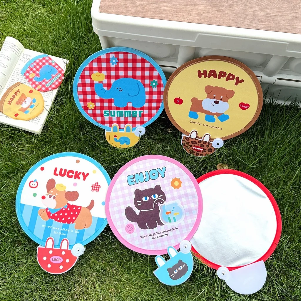 Portable Foldable Round Fabric Fan 2-in-1 Portable Reflective Panel for Outdoor Photography Fill Light Handheld Cooling Fans