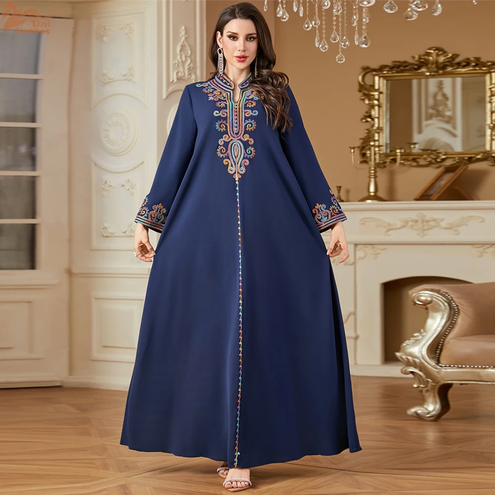 

Eid Djellaba Women Middle East Embroidery Muslim Dress Dubai Abaya Turkey Robe Fashion Ramadan Kaftan Turkey Femme Vistidos New