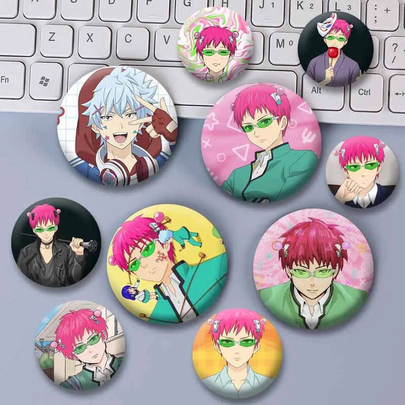 The Disastrous Life of Saiki K Anime Brooch Kusuo Saiki Kokomi Enamel Pins Round Manga Badges Bag Jacket Shoes Jewlery Accessory