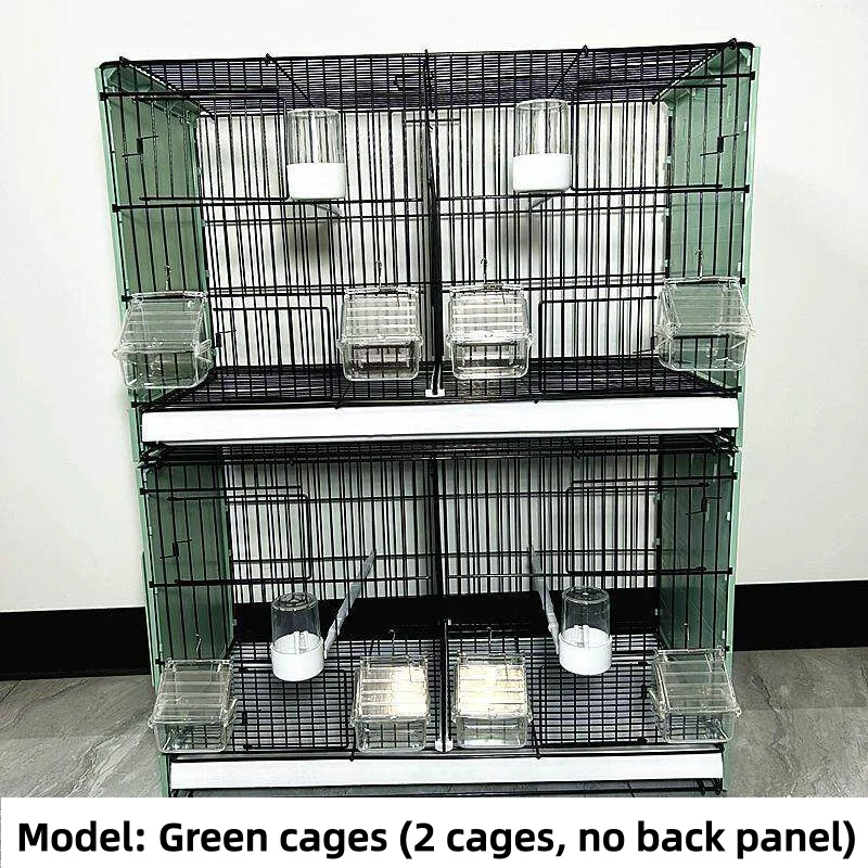 2 Tier Stackable Bird Breeding Cage Double Compartment Metal Pigeon Cage with Feeders & Drinkers