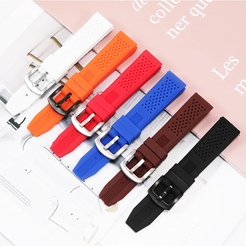 Universal Brands Of Silicone Needle Buckle Watch Strap 15/16/17/18/19/20/21/22/23/24mm Straight Interface Rubber Watch Strap