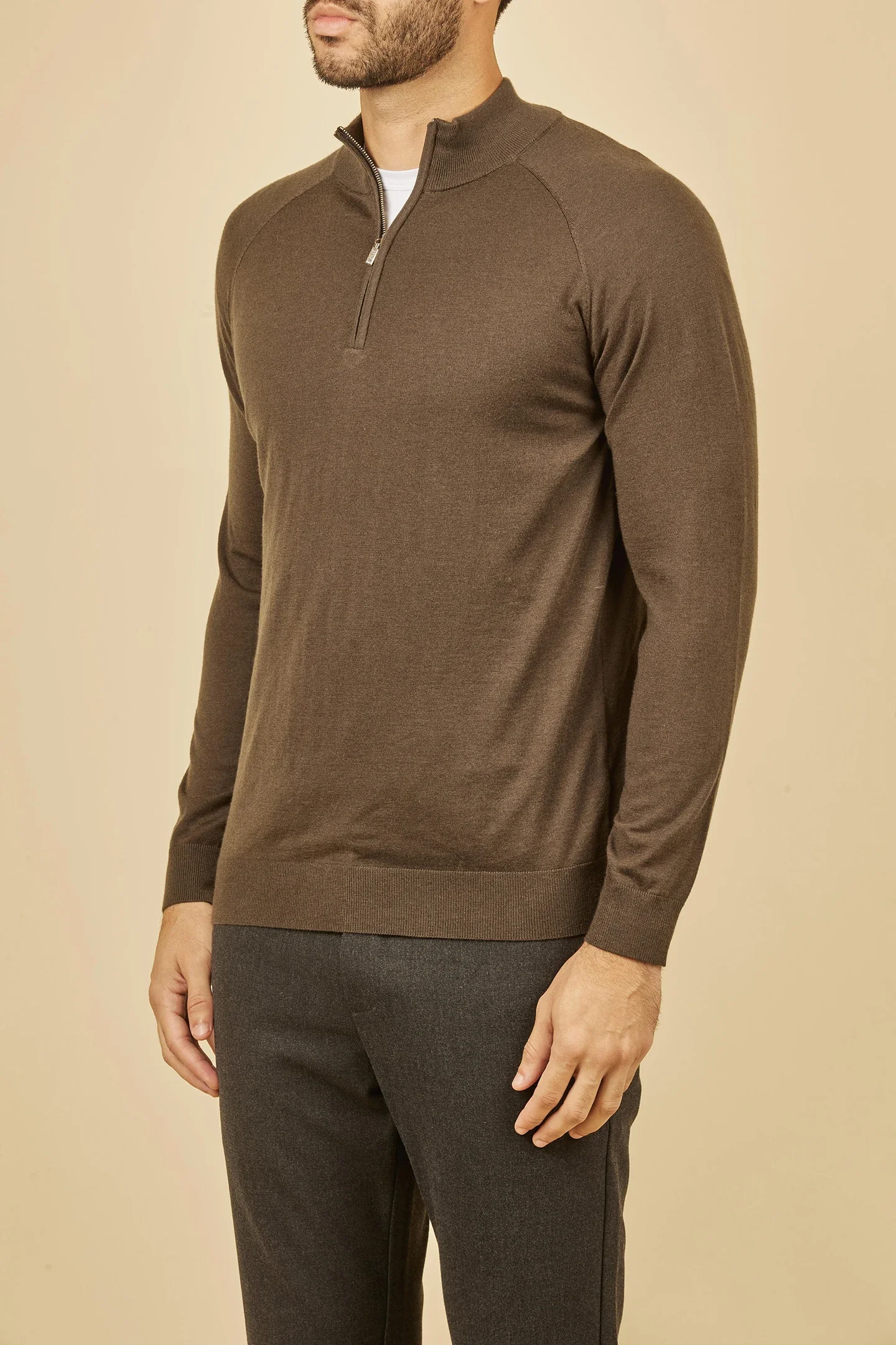 BLSK CPRT セーター カシミヤ メンズ 2025年新作 暖かい 長袖 ストレート スタンドカラー ニット 伸縮性 ジッパー 高品質 大きいサイズ M-4XL