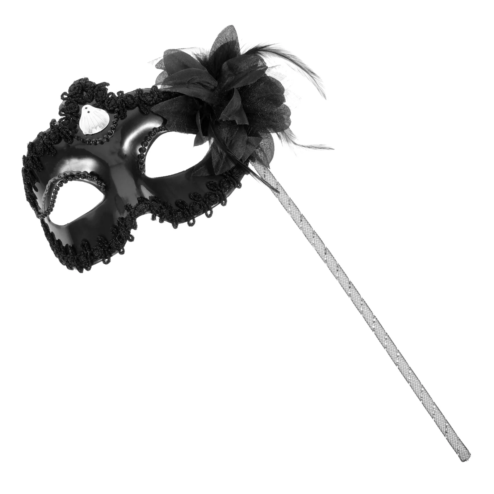 

Lace Handheld Mask Dragon Pattern Cosplay Miss Holding Masquerade Halloween Costumes