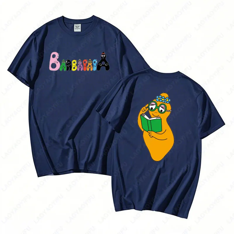 Barbapapa Famiglia Barbazoo Barbabo Barbidur Tees anni '90 Stile retrò Uomo Donna Cotone Streetwear Divertente Kawaii Cartoon Anime Tshirt