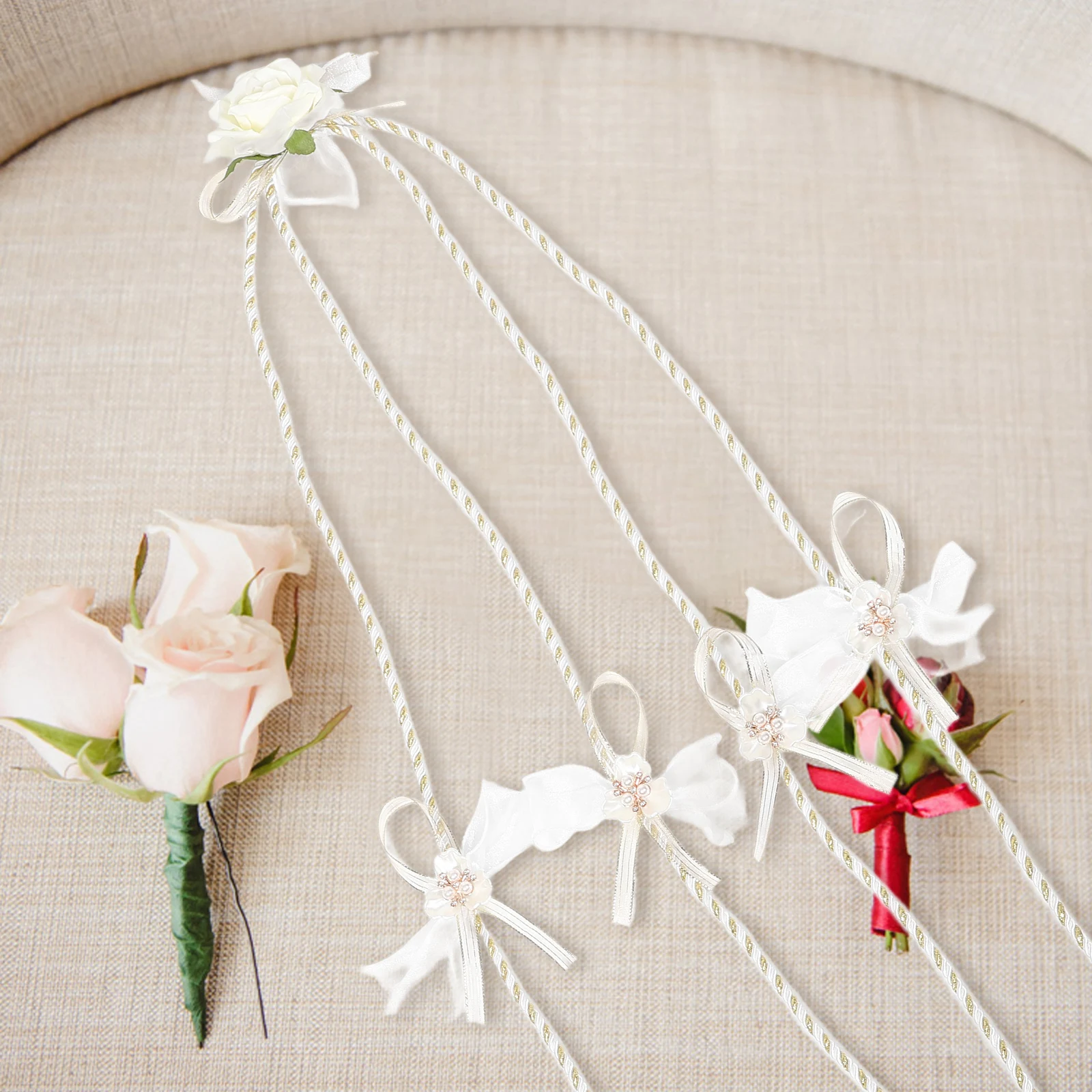 

1pc Wedding Lasso Rope Catholic Cord Unity Fabric Rose Ropes Ceremony Traditional Lasso Bridal Accessories Party Decor