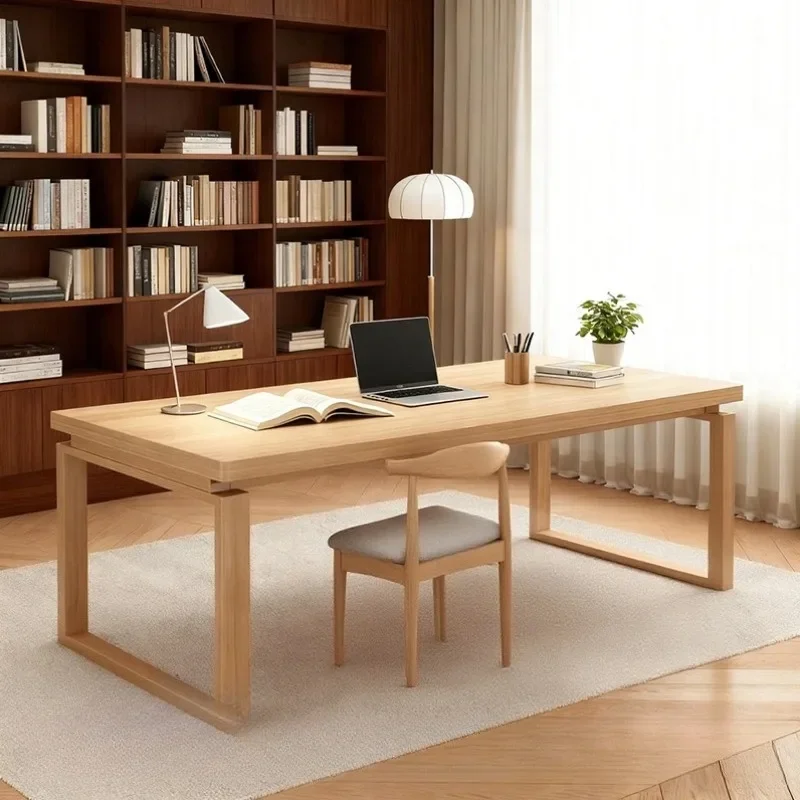 Desk study long table simple calligraphy  brush  writing study  computer  chair
