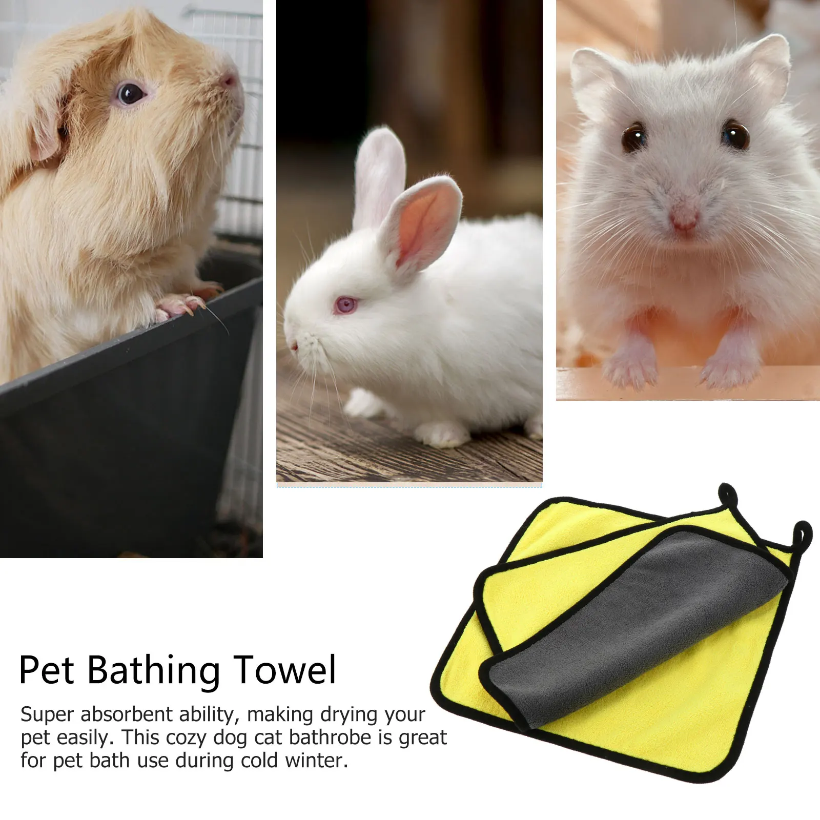 

4pcs Pet Bath Towel Quick Drying Super Absorbent Microfiber Warm Comfortable For Dogs Rabbits Hamsters Bathing Swimming Daily