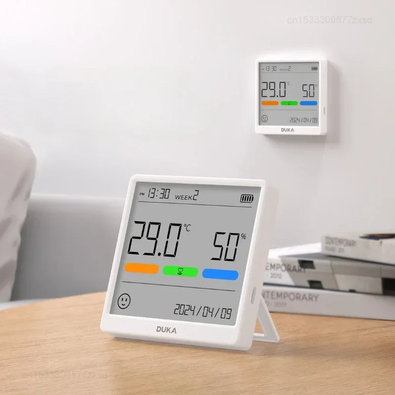 Duka THSE Temperature Humidity Meter Indoor Clock High-precision Digital Weather Stations Sensor for Home Type-C Rechargeable
