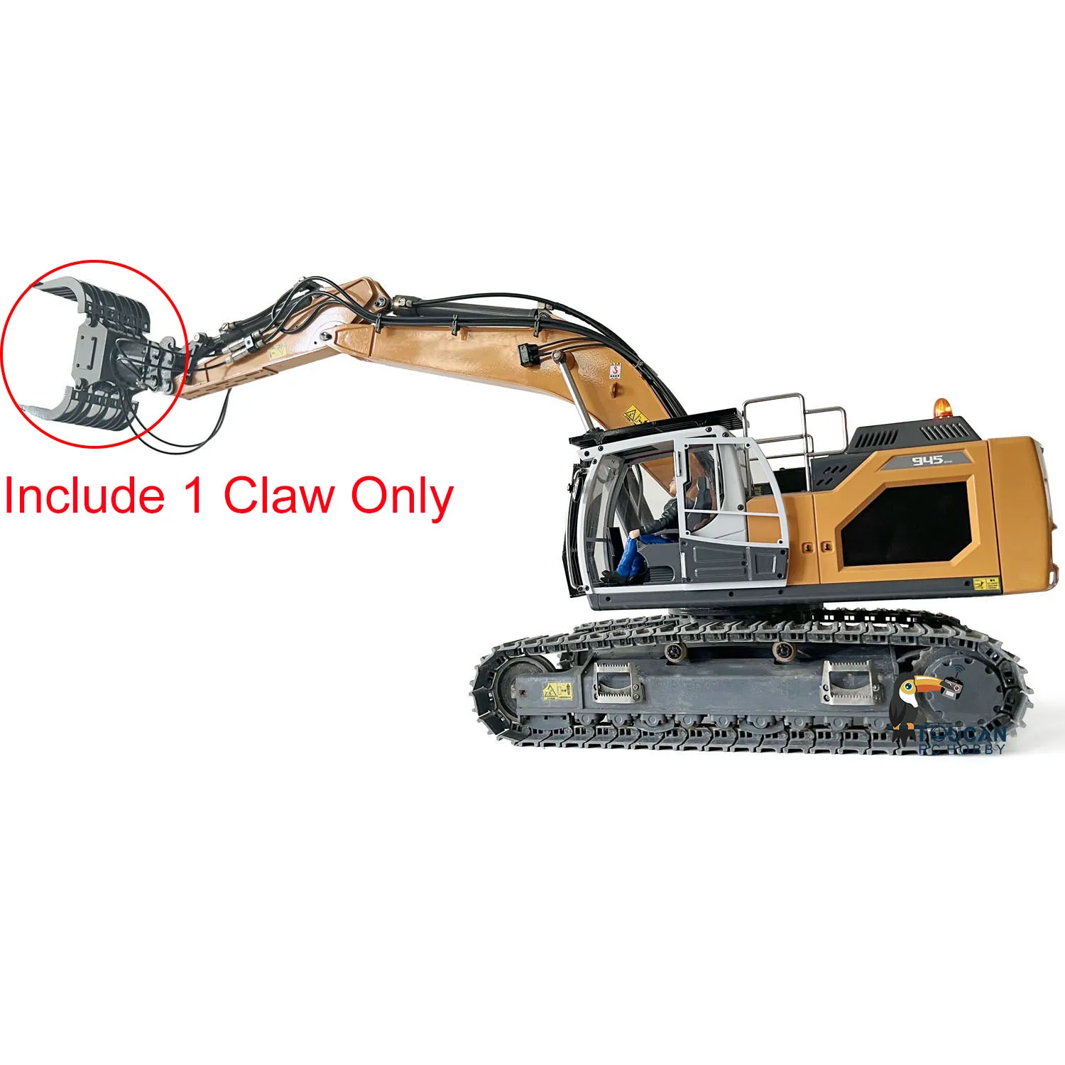 1/14 rc garra hidráulica de metal garra para xdrc 945 escavadeira de controle remoto modelo atualizado parte acessórios th22780