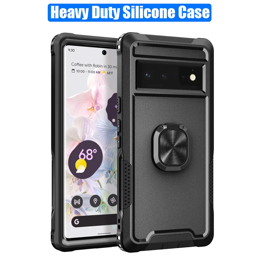 

Heavy Duty Silicone PC Hybrid Case for Google Pixel 8 Pro 7 6 Pro 7A Cover Phone Shell Shockproof Anti-fall Kids Safe