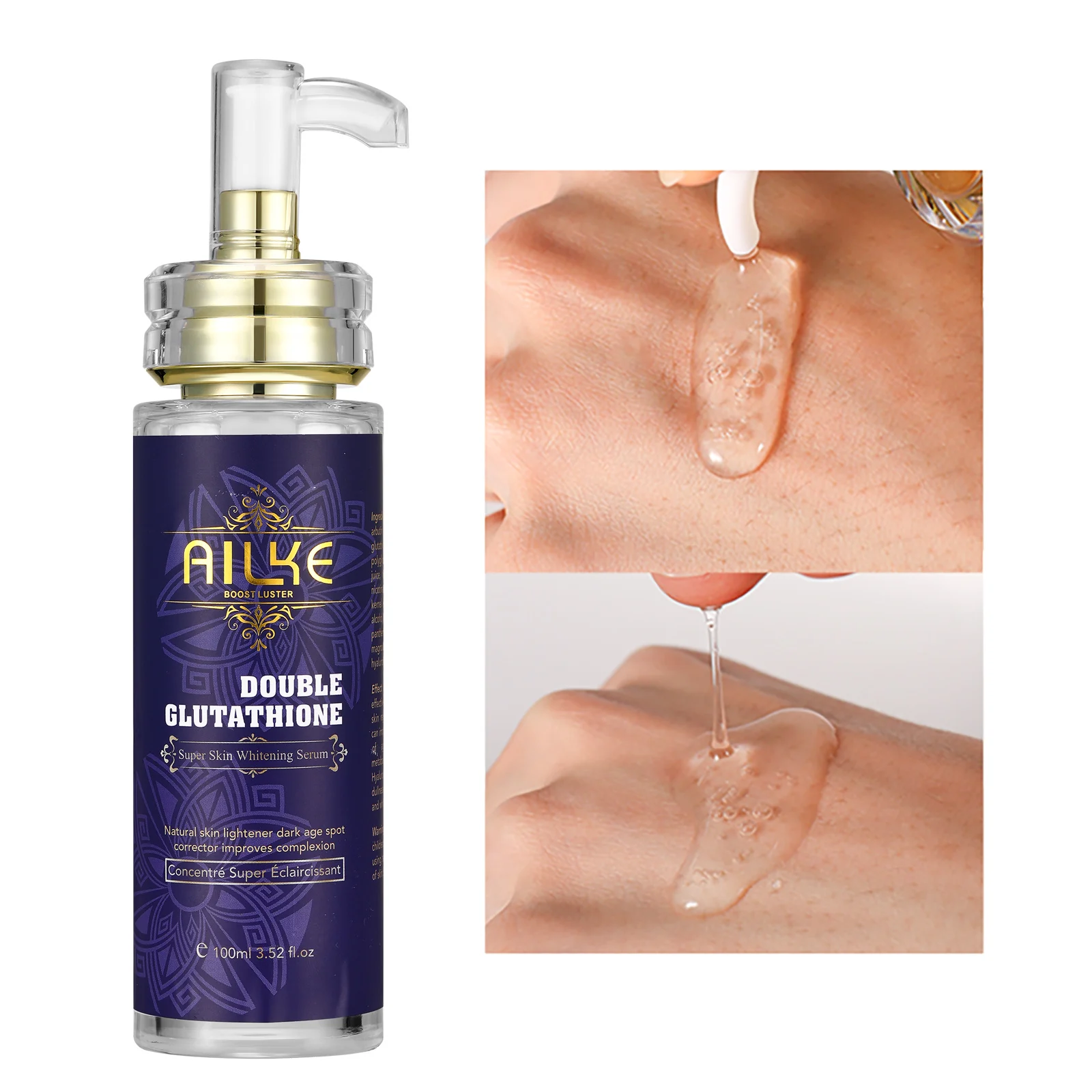 AILKE Lightening Lotion, With Double Glutathione, Hydration, Brightens, Increases Skin Radiance, Dark Spot Corrector Body Cream