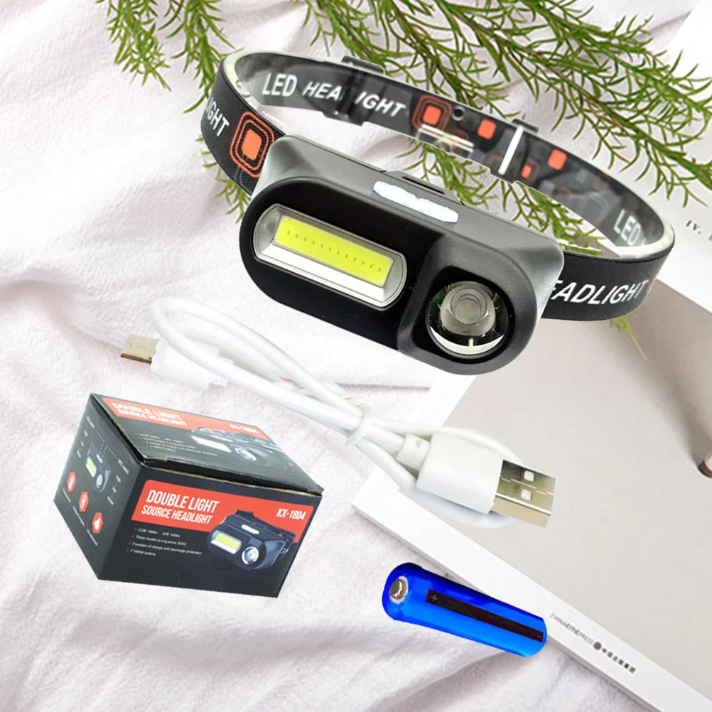 تدوير 6 أوضاع إضاءة للمصابيح الأمامية مصباح يدوي قابل لإعادة الشحن ضوء فائق السطوع للتخييم والمشي لمسافات طويلة والجري والمشي USB #6