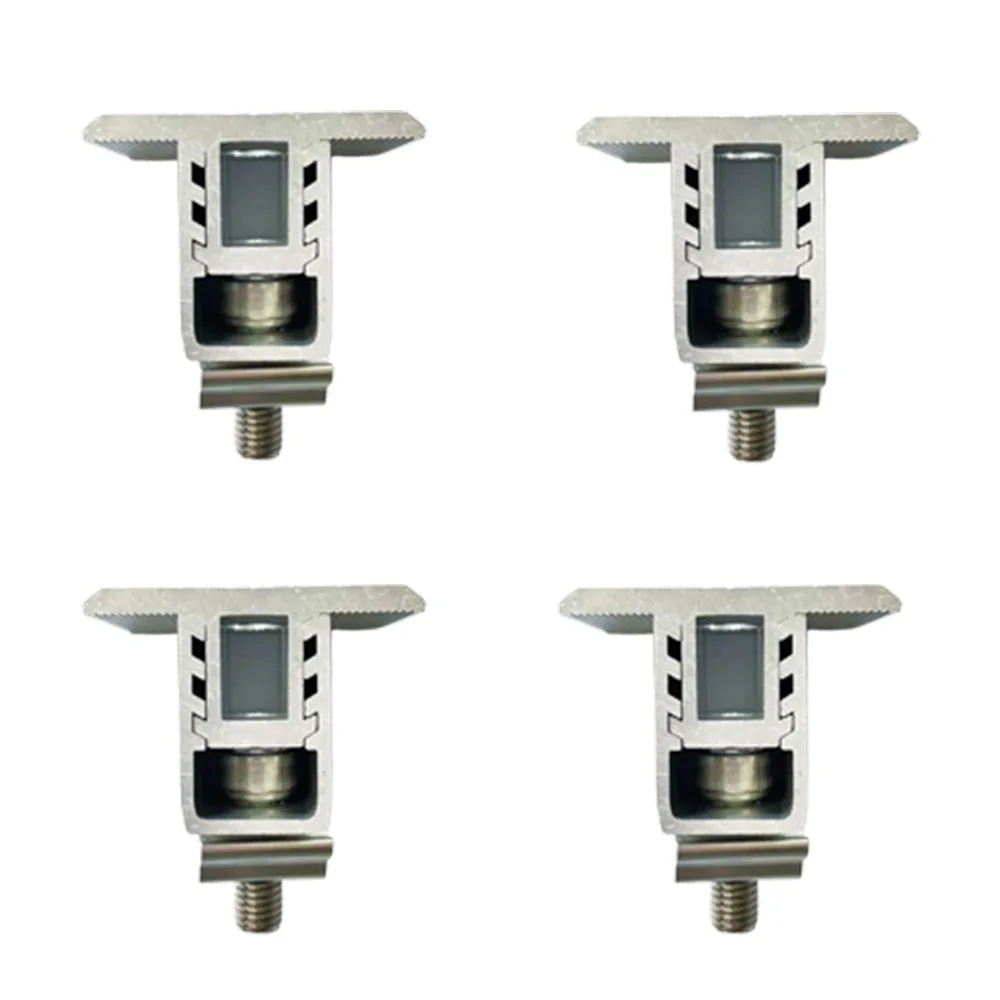 

4Pcs Adjustable Solar Panel Clamps Aluminum Side Pressure Solar End Mid Clamp Kit Medium Pressure Durable Solar Rail End Clamps