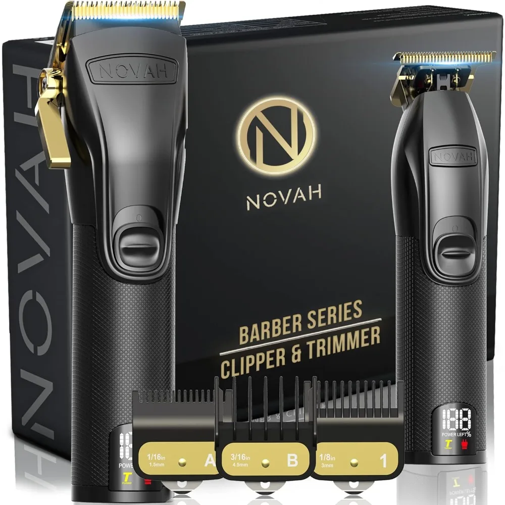 Professional Hair Clippers for Men, Professional Barber Clippers and Trimmer Set, Mens Cordless Hair Clippers