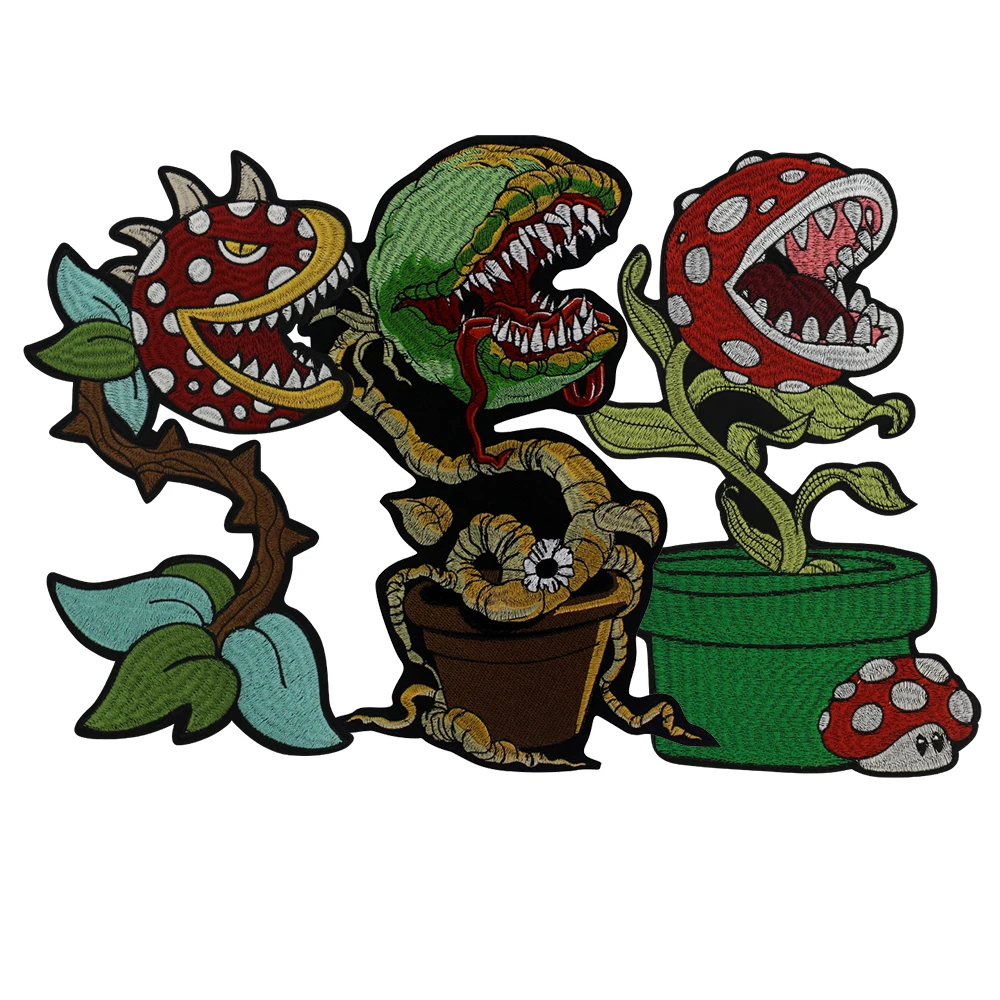 

Цветочная нашивка Cannibal для позвоночника, цветок, вышитая Цветочная аппликация в виде животного, лошади, значок с утюгом, эмблема лошади, аксессуары для одежды