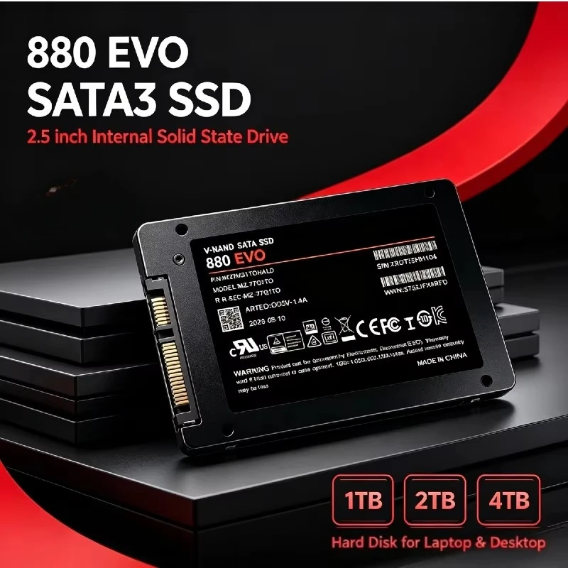 880evo 2.5 Inch Internal Solid State Drive SATA3 SSD 1TB 2TB 4TB Hard Disk for Laptop and Desktop PC
