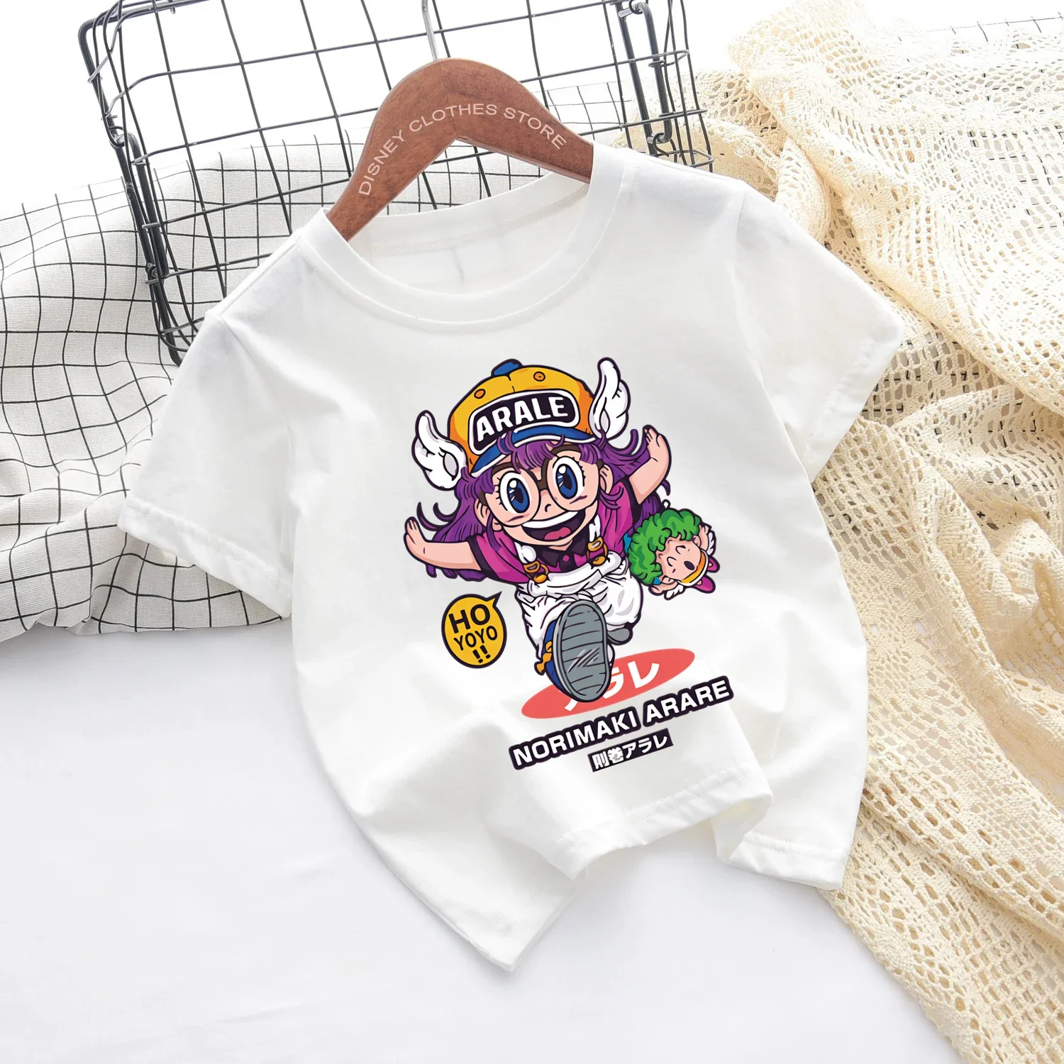 New Kids T-shirt Short sleeve top and pants Summer casual 3T-14T cartoon anime fashion Arale Kids Pants T-shirt top