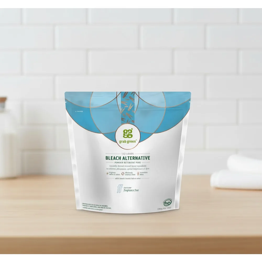 

Chlorine-Free Bleach Alternative Pods, 132 Count, Plant-Based Laundry Booster for Stain Removal & Odor Neutralization