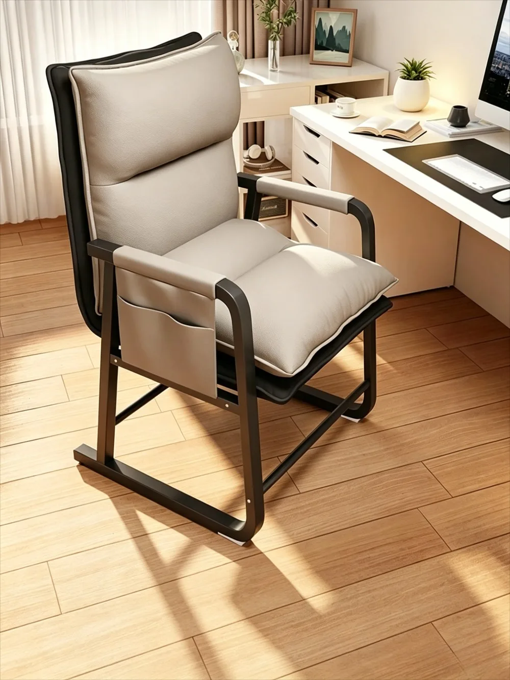 Reclining Chair Office Lunch Break Folding Chair Computer Chair Can Sit and Lie Down Dual-purpose Lazy Sofa Chair with Backrest