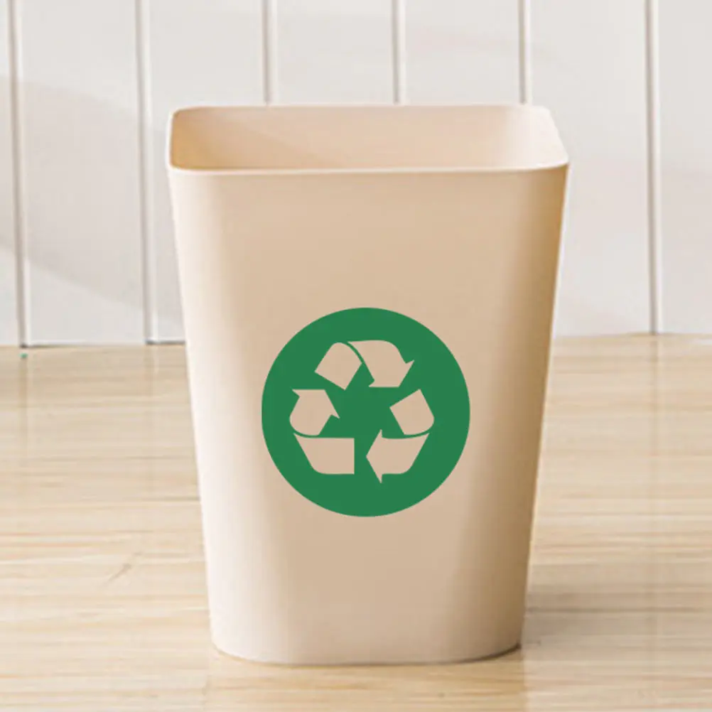 2pcs Pvc Trash Can Recycling Stickers Waterproof Garbage Bin Sorting Labels Easy Adhesive Waste Container Decals