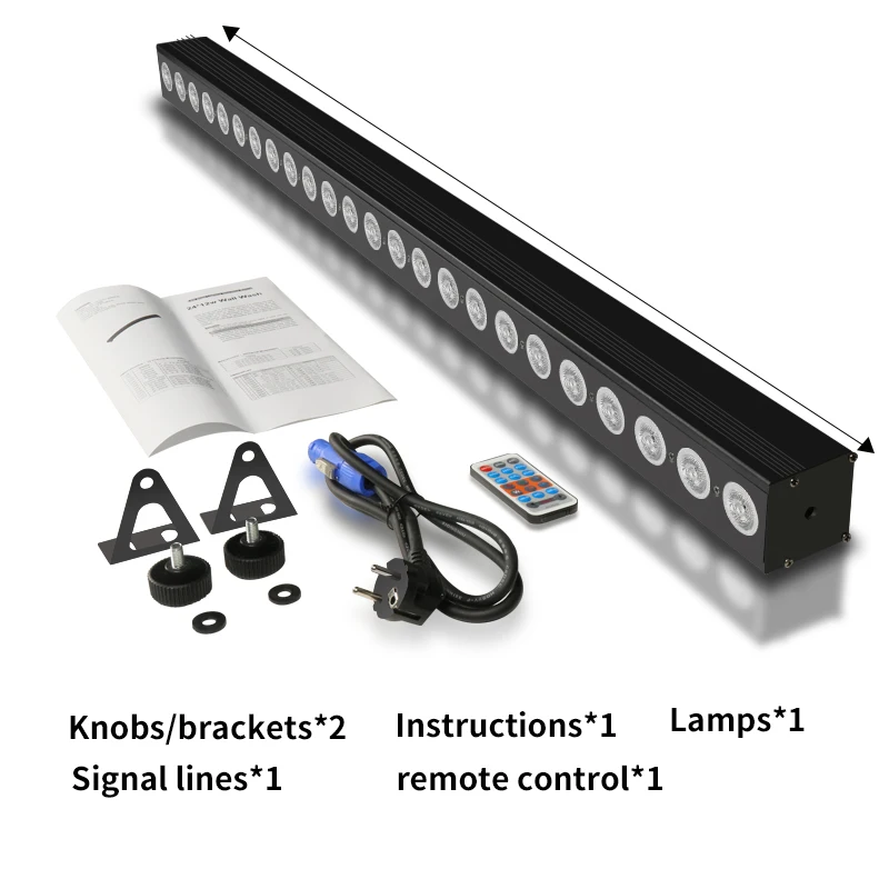 24x12w RGBW  LED Wall Washer Ultra Wide Angle Strip Light DMX Control Professional Stage Show DJ Disco Equipment