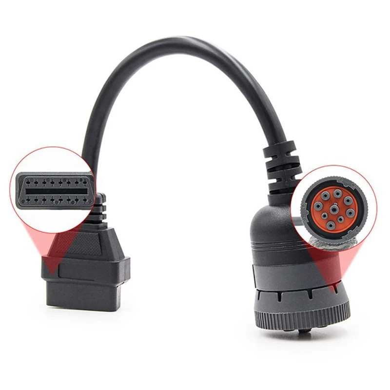 Auto J1939 Deutsch 9 Pin To OBD2 OBD 16 Pin Truck Diagnistic Connector Cable