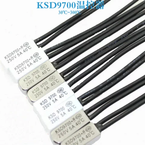 KSD9700 250V 5A 10A 16A 40~155 Degree Bimetal Disc Temperature Switch Normal Close Closed Thermostat Thermal Protector Fuses