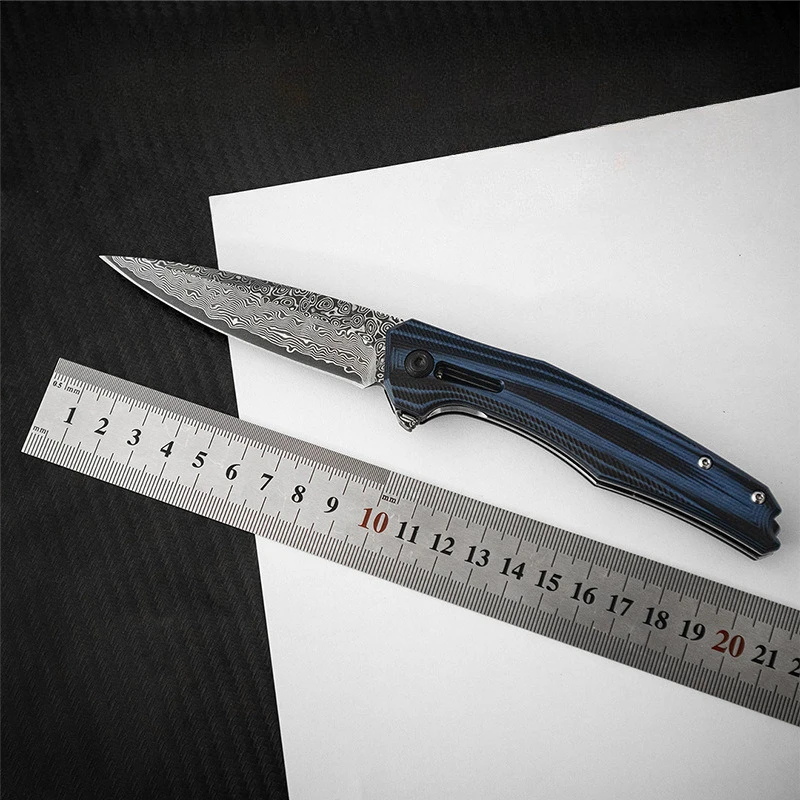 

New Pocket Folding Camping Knife Damascus Blade G10 Handle Survival Hunting Tactical Knives Outdoor Mini Utility CNC Tools